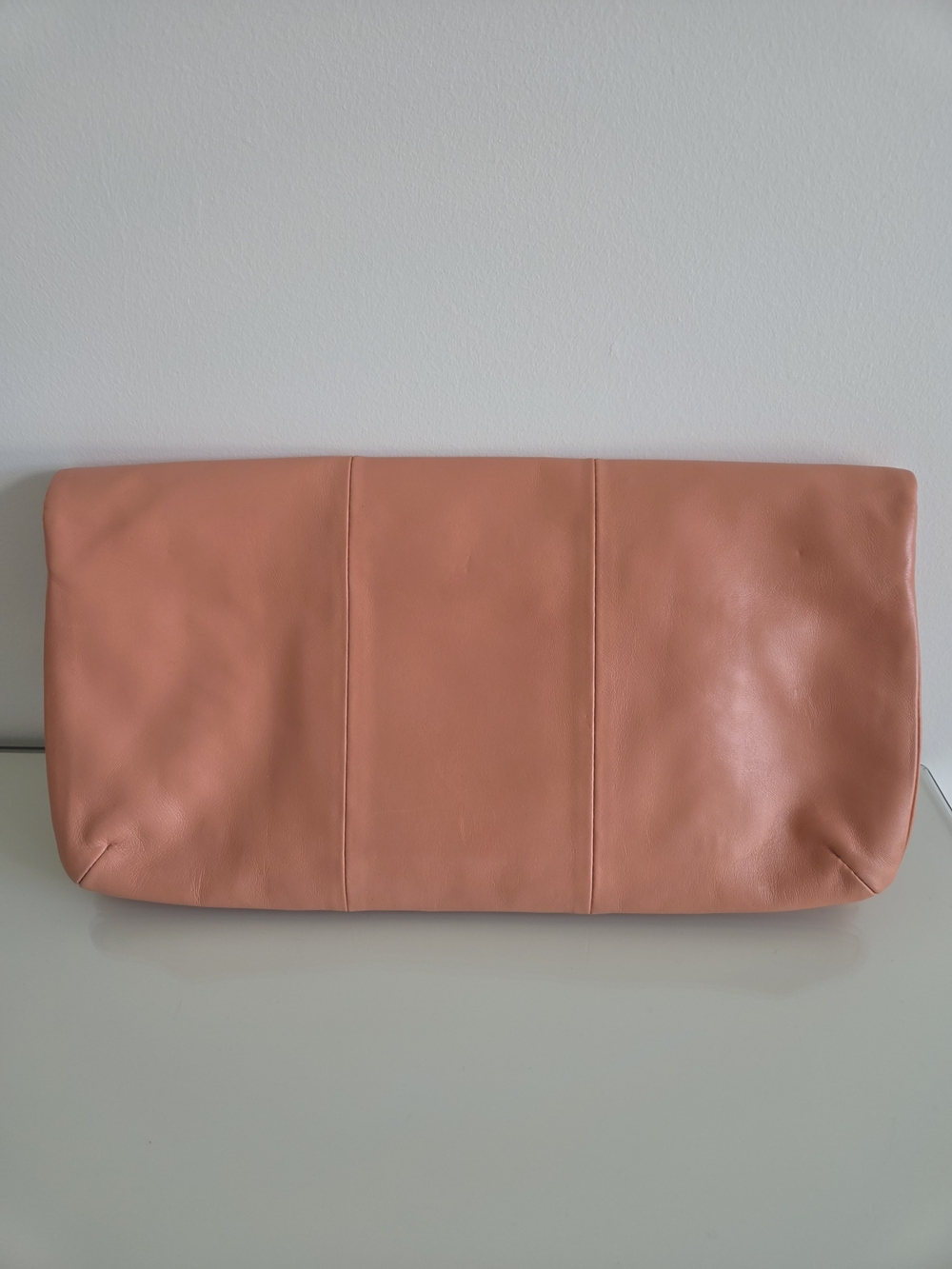 Coach Kristin Coral /Peach Leather Clutch with Gold - Picture 6 of 10